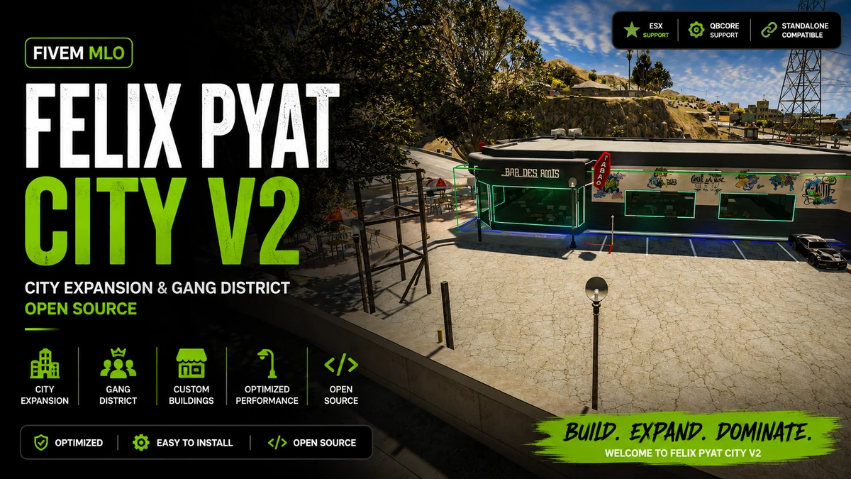 Felix Pyat City V2 MLO FiveM | City Expansion & Gang District | Open Source